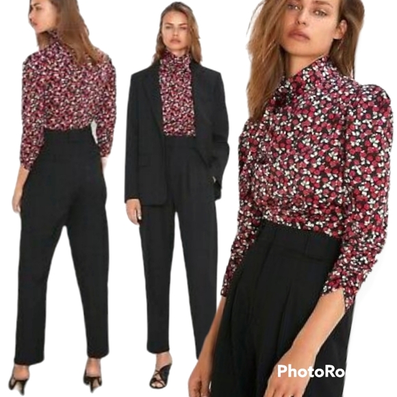 🎈2/$50 Zara Rose Peplum Blouse - Picture 2 of 16